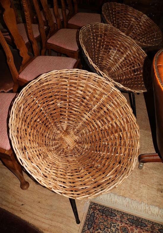 Three basket chairs